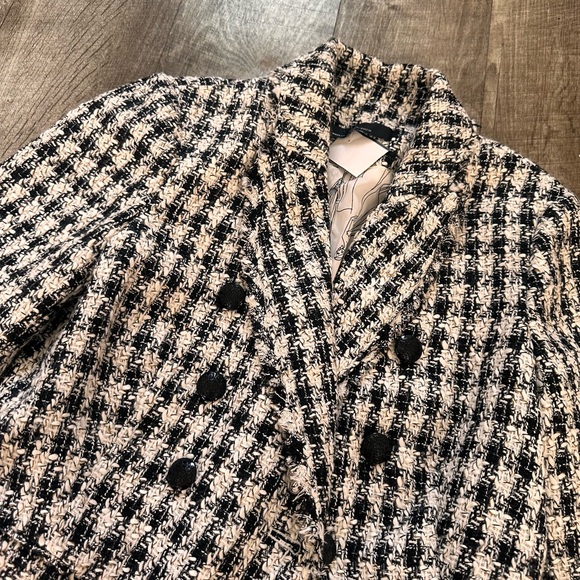 WHBM® Tweed Houndstooth Buttoned Studio Blazer Size S/XS - Picture 5 of 14